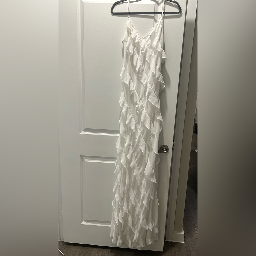 Altar’d State White Ruffled Maxi Dress